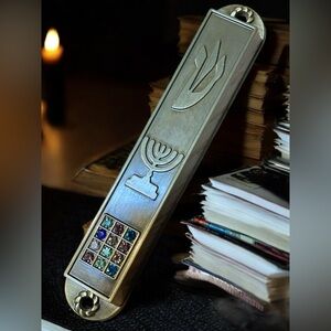 Mezuzah with Menorah